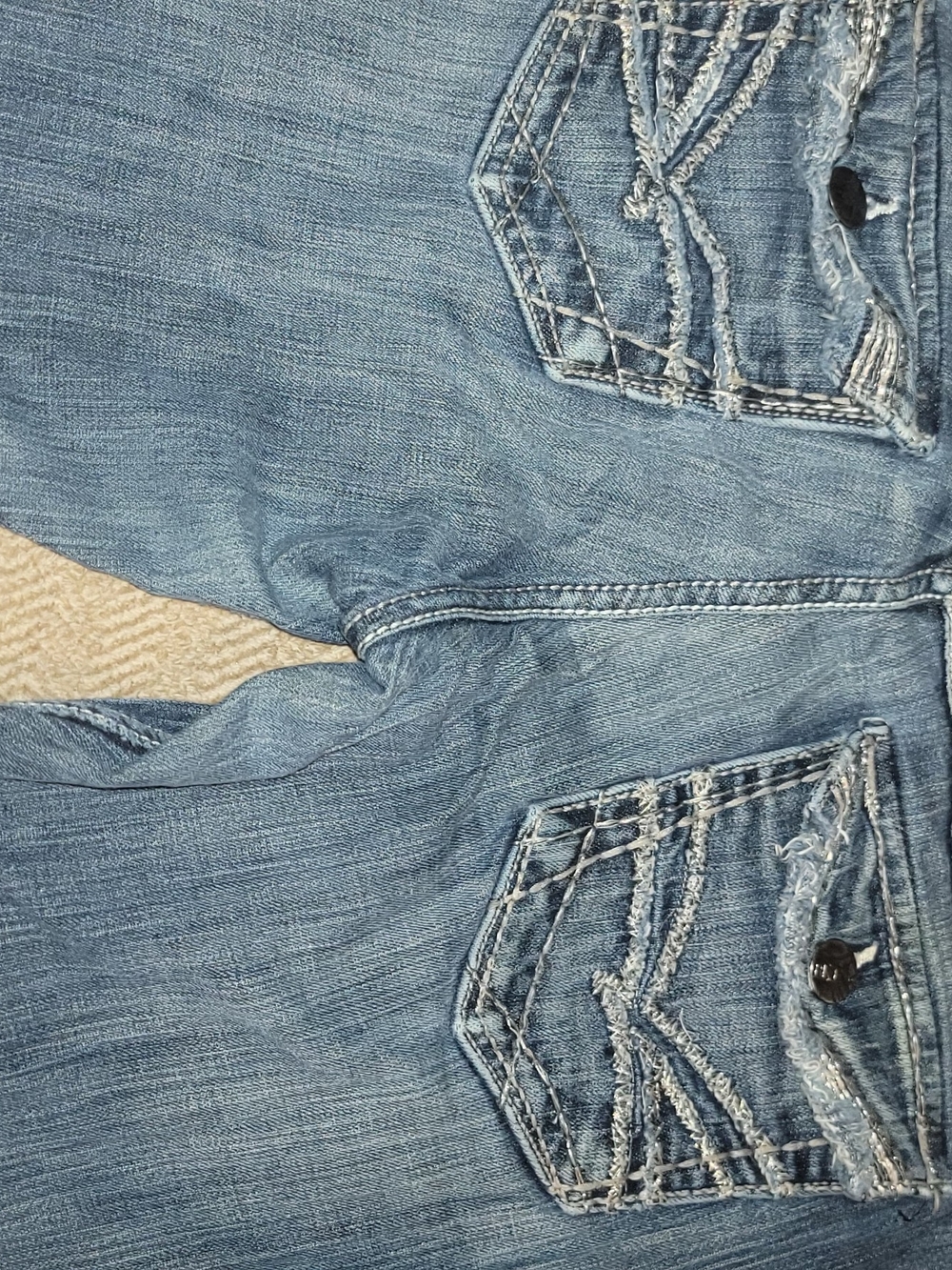 BKE Women's Light Blue Boot Cut Jeans with Embroidered Back Pockets